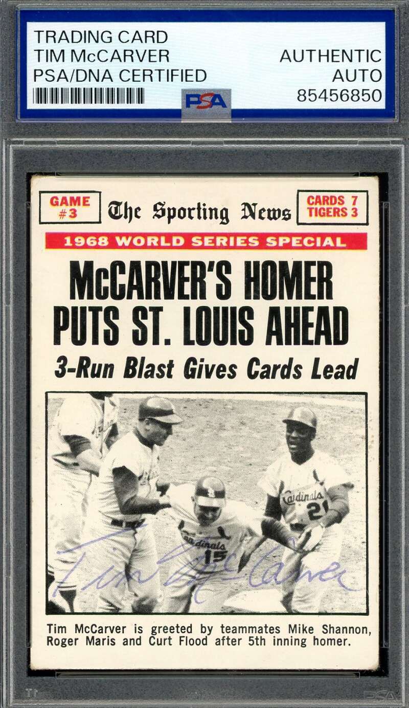 Tim McCarver PSA DNA Vintage Signed 1969 Topps 1968 World Series Autograph