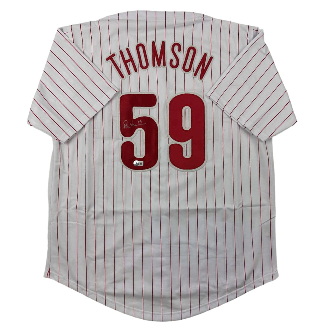 Autographed/Signed Rob Thomson Philadelphia Pinstripe Jersey Beckett COA