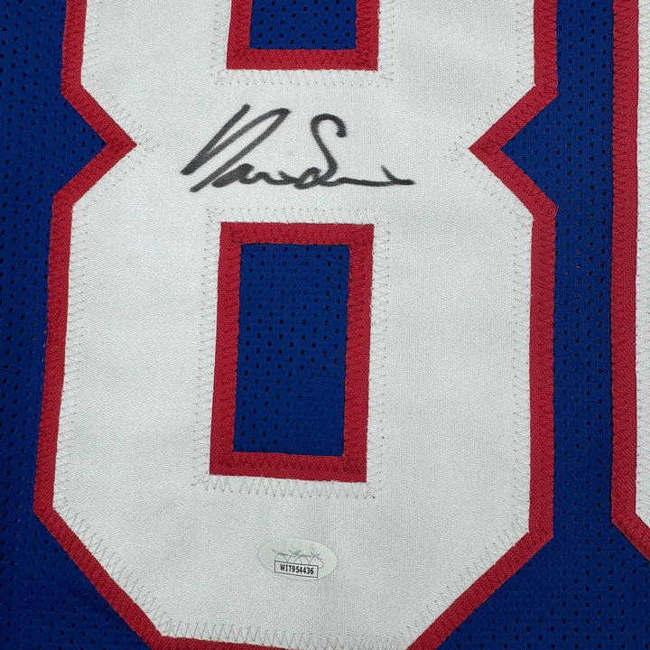 Framed Signed Darius Slayton 35x39 New York Retro Jersey JSA COA