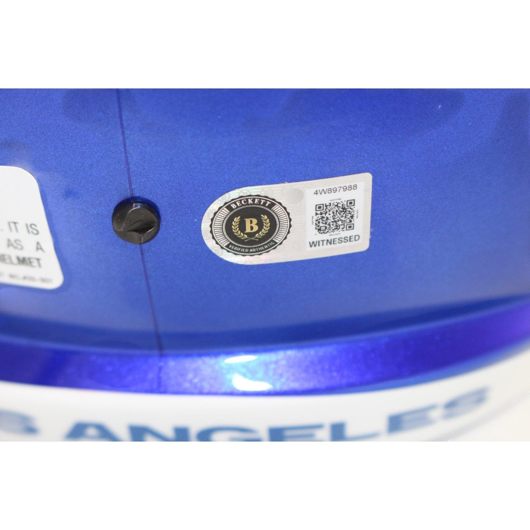 Torry Holt Autographed/Signed Los Angeles Rams F/S Helmet Beckett Witness 56866