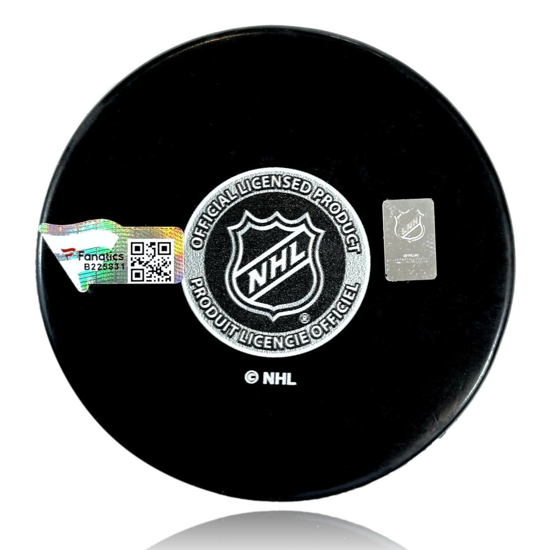 Philipp Grubauer Autographed Seattle Kraken Logo Hockey Puck Fanatics COA Signed