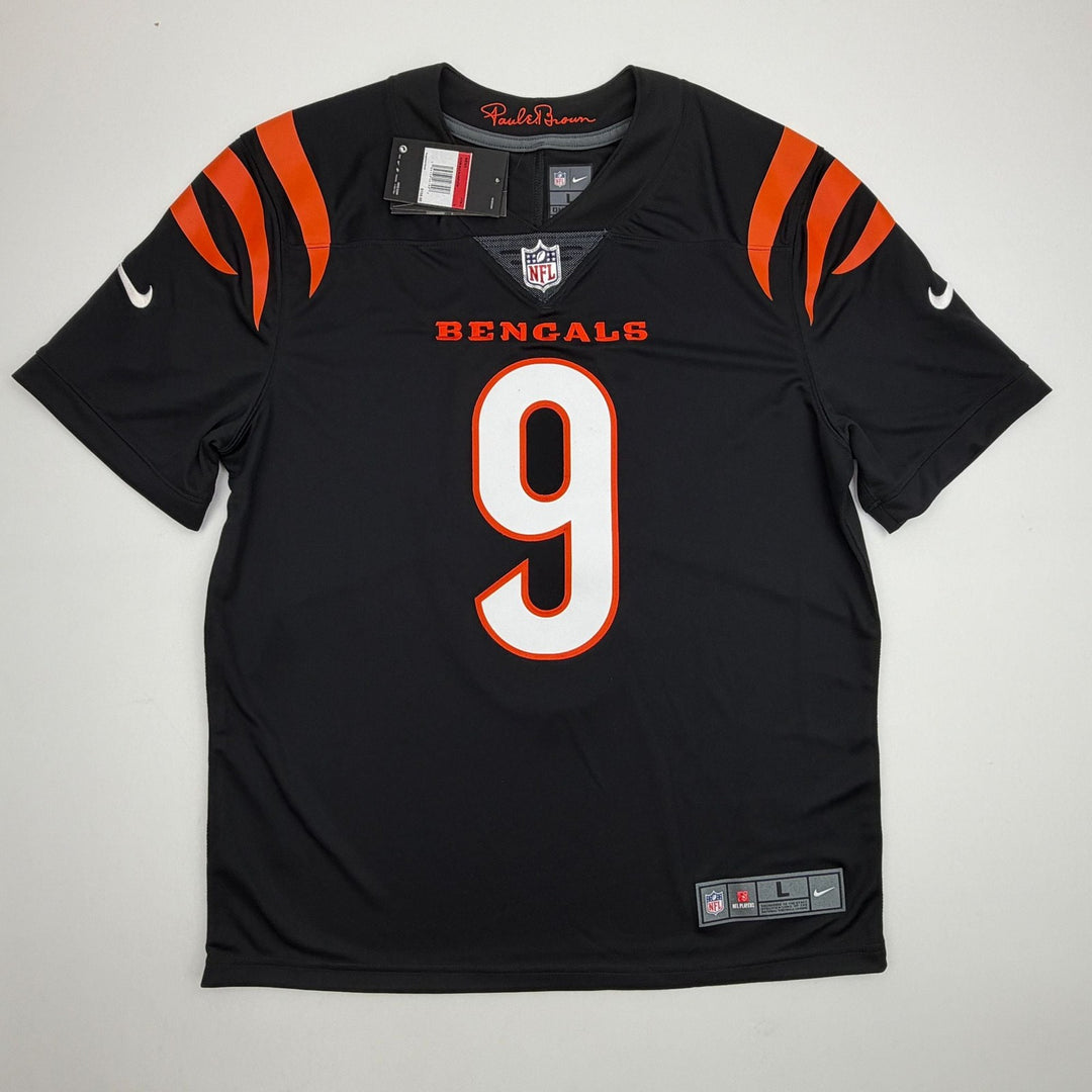 Autographed/Signed Joe Burrow Bengals Black Nike LTD Jersey Fanatics COA