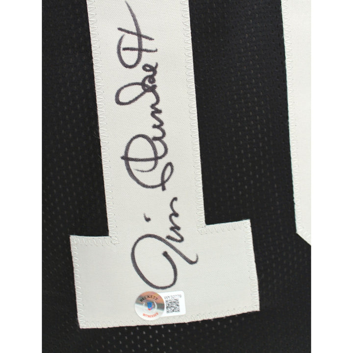 Jim Plunkett Autographed Oakland Raiders Black Jersey BAS COA Signed Vegas MVP