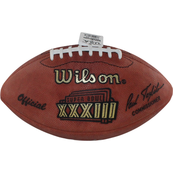 Ed McCaffrey Signed Denver Broncos SB XXXIII Wilson Football Deflated BAS 54981