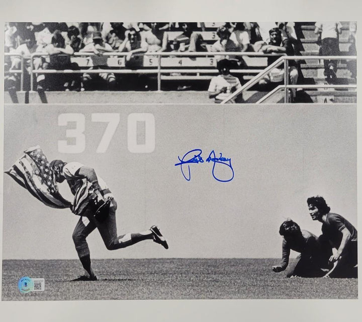 Rick Monday autograph signed 11x14 Photo Saves American Flag ~ Beckett BAS WIT