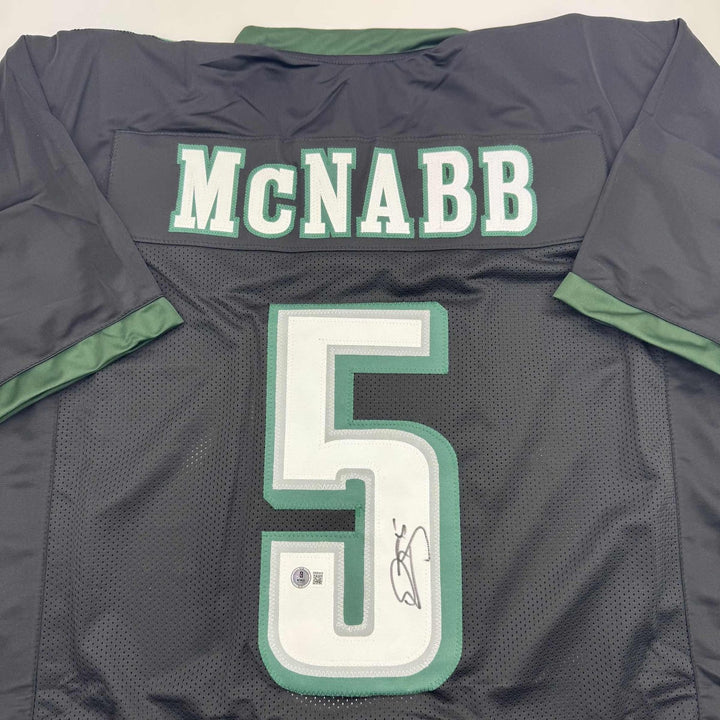 Autographed/Signed Donovan McNabb Philadelphia Black Jersey JSA COA