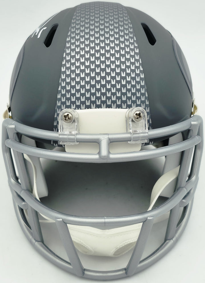 Zach Charbonnet Signed Seattle Seahawks Slate Silver Speed Mini Helmet MCS Holo
