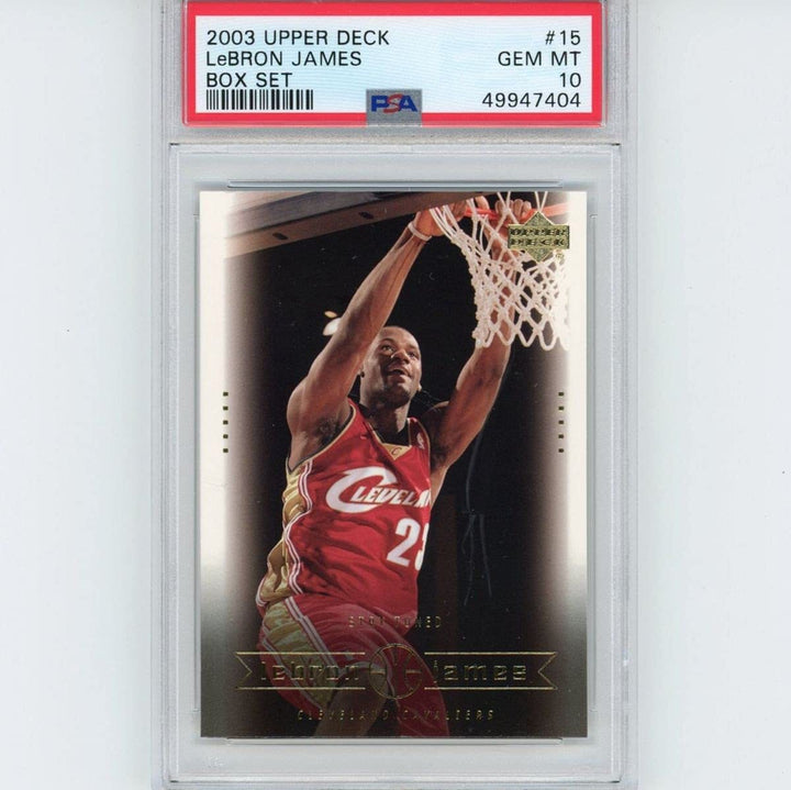 Graded 2003-04 Upper Deck LeBron James #15 Box Set Rookie RC Basketball Card PSA