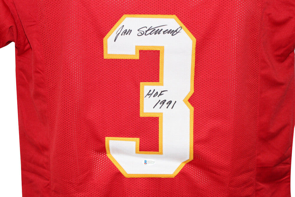 Jan Stenerud Autographed/Signed Pro Style Red XL Jersey HOF BAS 33087
