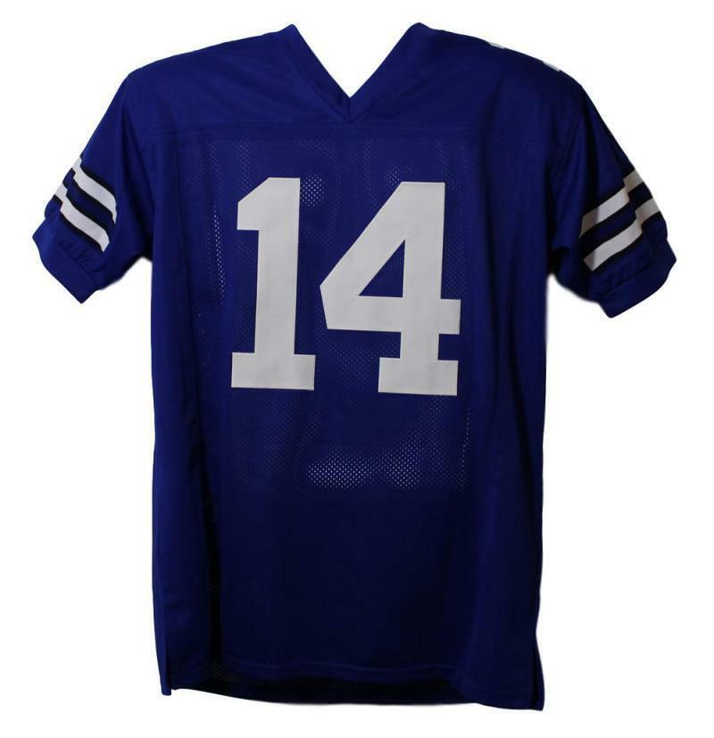 Craig Morton Autographed/Signed Pro Style XL Blue Jersey JSA 13470