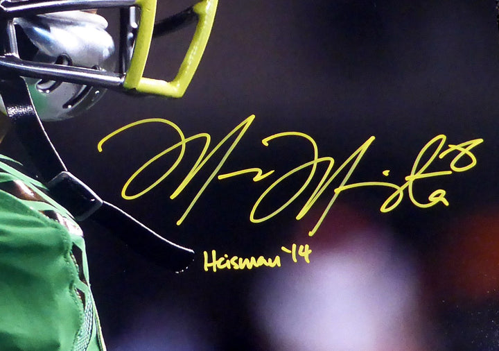 Marcus Mariota Signed 16x20 Photo Oregon Ducks "Heisman '14" MM Holo