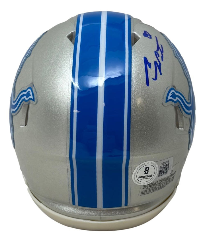 Sam LaPorta Signed Detroit Lions Mini Speed Helmet BAS w/ Case