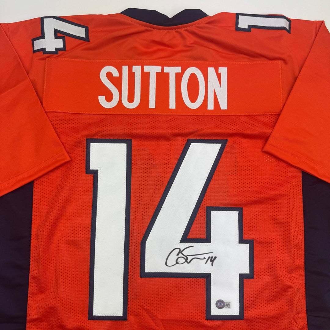 Autographed/Signed Courtland Sutton Denver Orange Football Jersey JSA COA