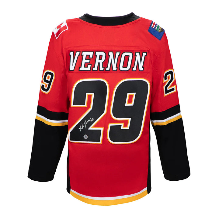 Mike Vernon Signed Calgary Flames Black Fanatics Breakaway Jersey