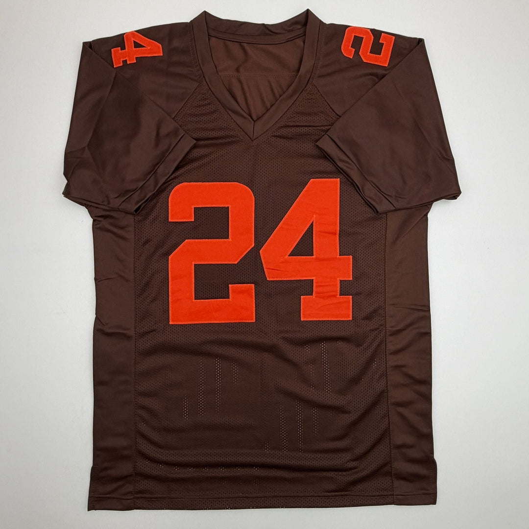 Autographed/Signed Nick Chubb Cleveland Color Rush Jersey Beckett BAS COA