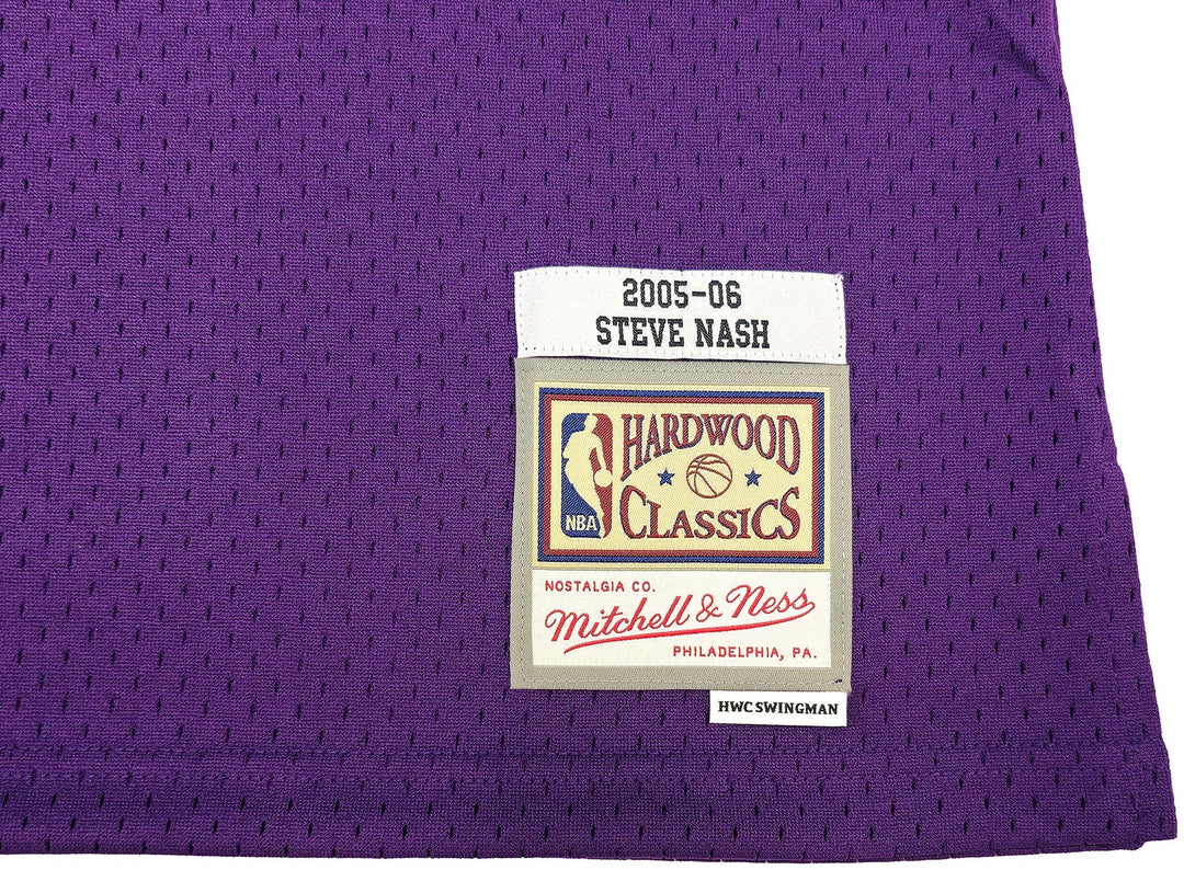 Suns Steve Nash Auto Purple Auth Mitchell Ness 2005-06 HWC Swingman Jersey L BAS