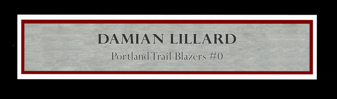 Portland Trail Blazers Damian Lillard Signed Framed Red Jersey Beckett BAS
