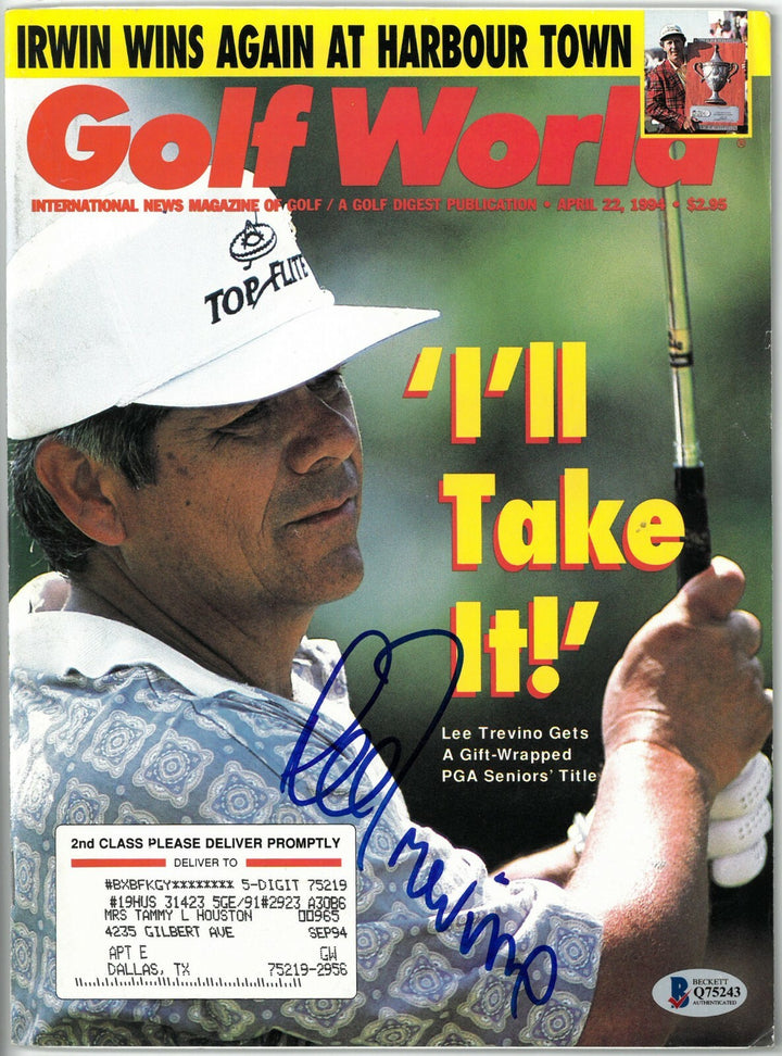 Lee Trevino signed Golf World Full Magazine 4/22/1994- Beckett/BAS #Q75243