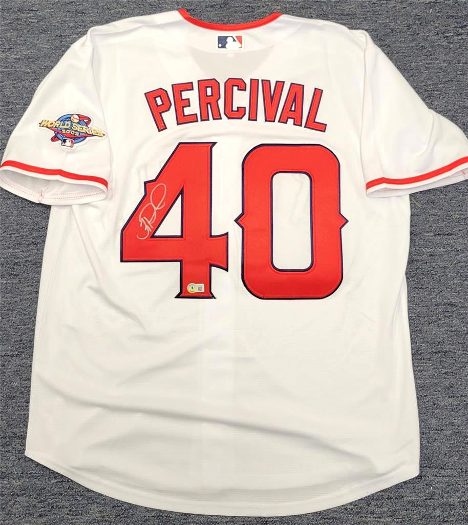 Troy Percival signed 2002 World Series Jersey autograph ~ BAS Beckett Witness