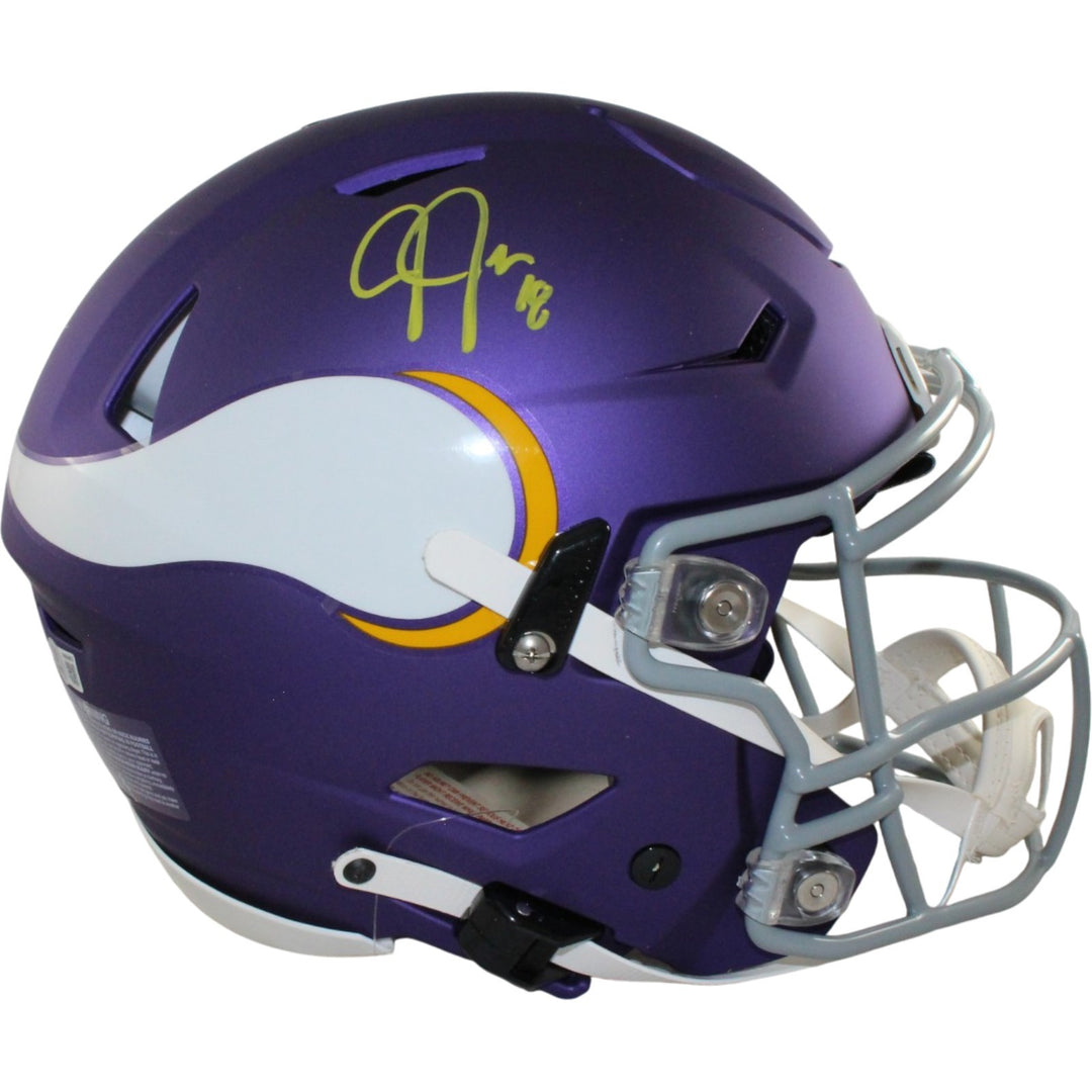 Justin Jefferson Signed Minnesota Vikings SpeedFlex Tribute Helmet BAS W 56147
