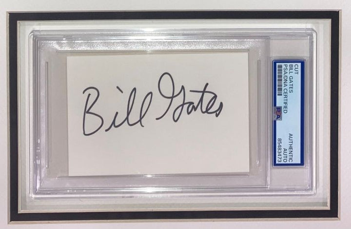 Bill Gates Microsoft Signed Framed Cut Signature w/ 8x10 Photo PSA