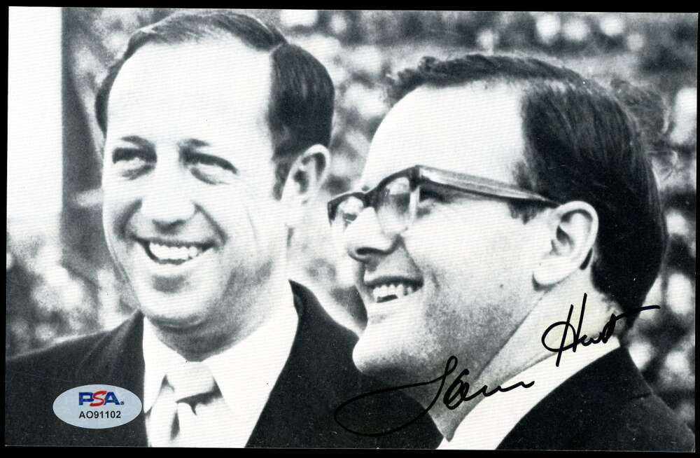 Lamar Hunt PSA DNA Signed 5x8 Photo Autograph