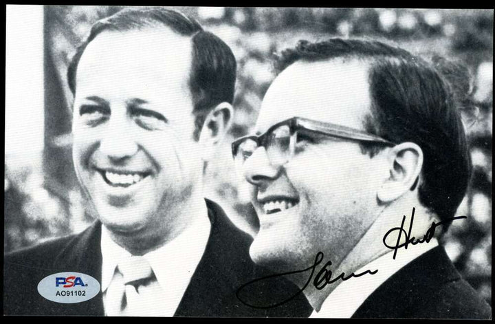 Lamar Hunt PSA DNA Signed 5x8 Photo Autograph