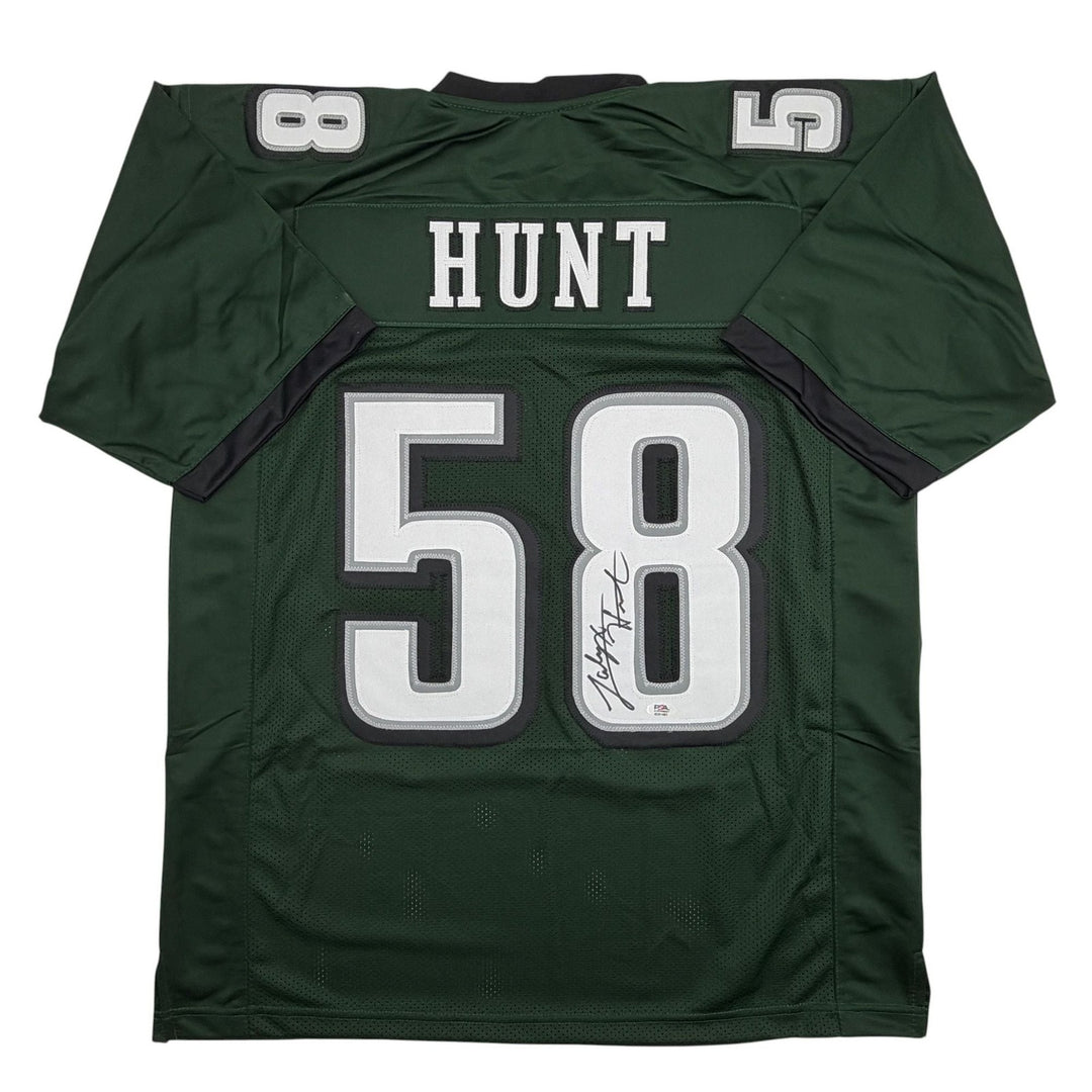 Autographed/Signed Jalyx Hunt Philadelphia Dark Green Jersey PSA/DNA COA