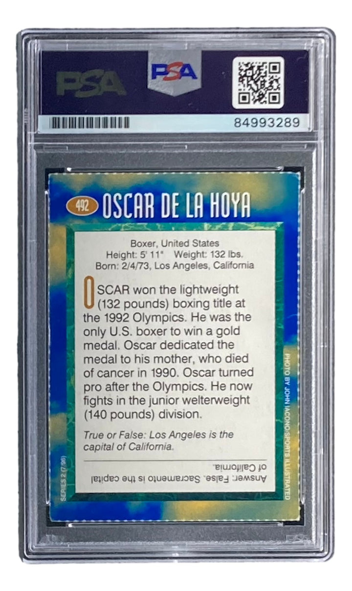 Oscar De La Hoya Signed 1996 Sports Illustrated For Kids Series 2 #492 Card