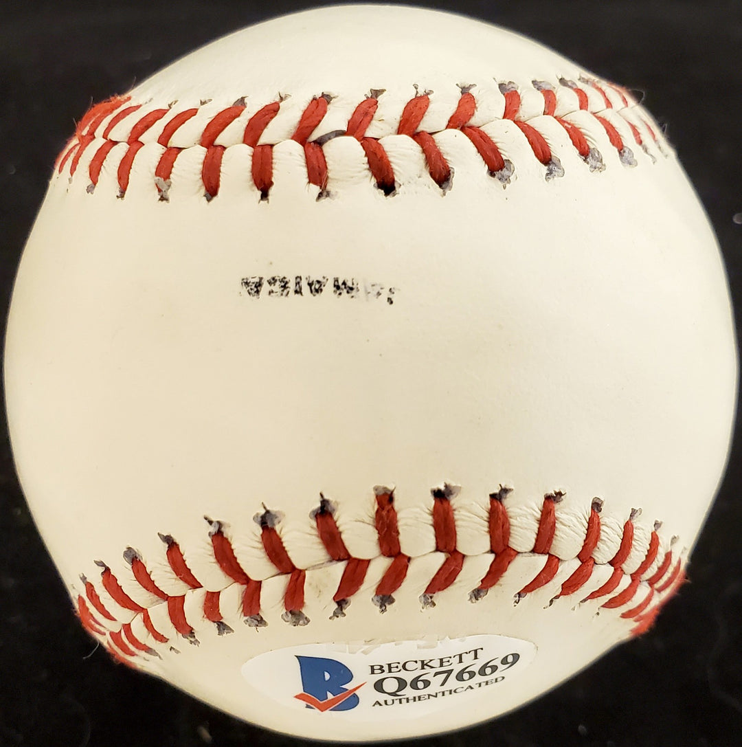 Hank Aaron Signed Official League Baseball Braves Vintage Sig Beckett #Q67669