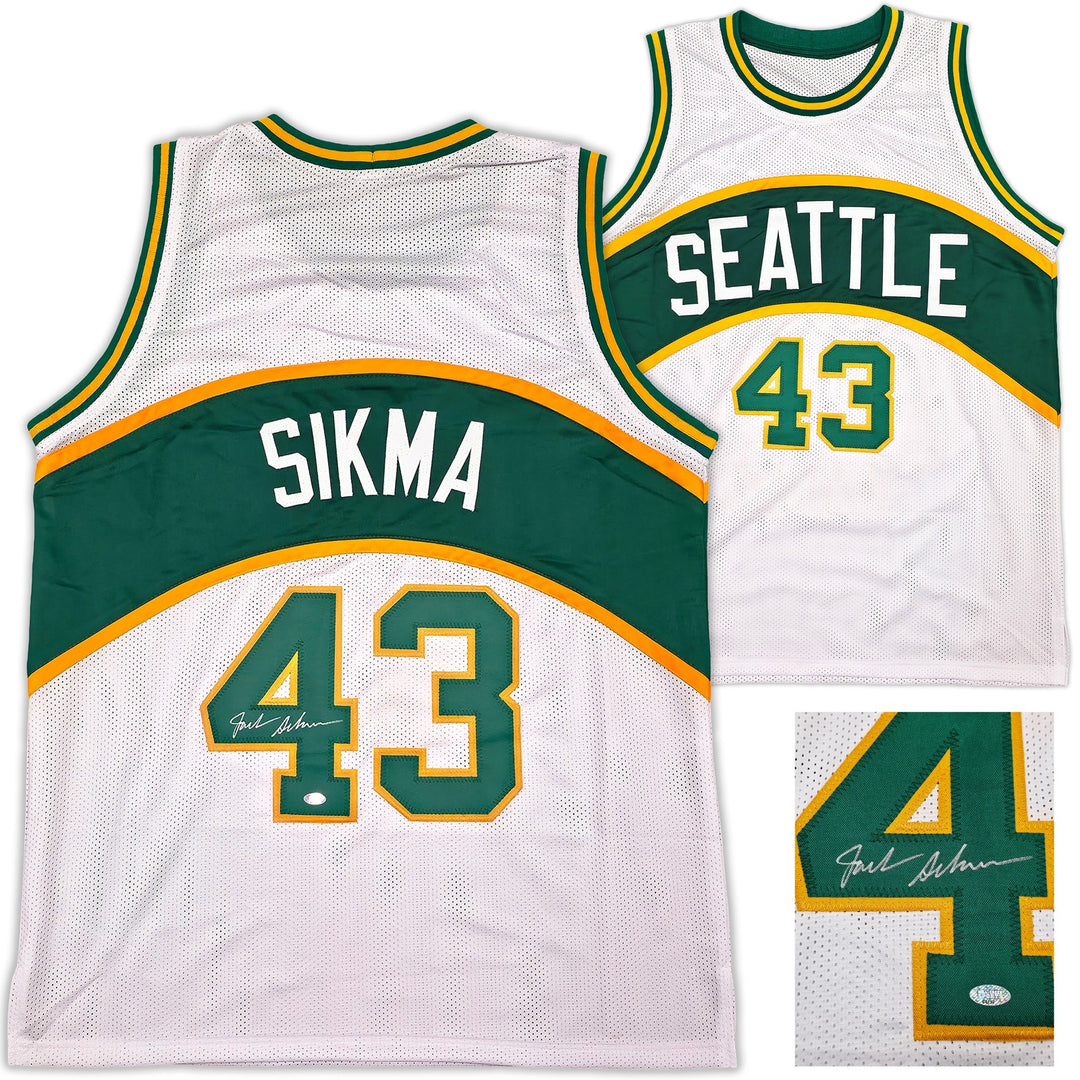 Seattle Supersonics Jack Sikma Autographed Signed White Jersey MCS Holo