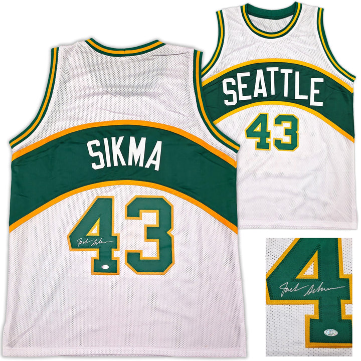 Seattle Supersonics Jack Sikma Autographed Signed White Jersey MCS Holo