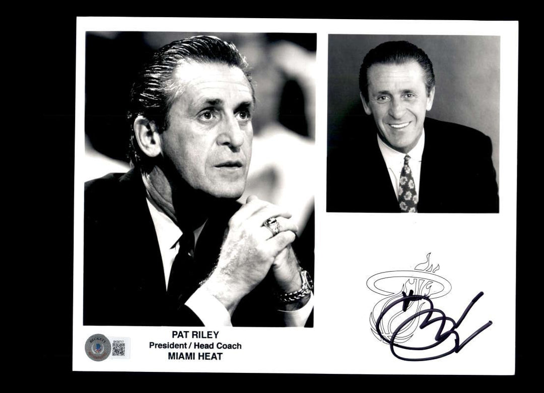 Pat Riley Beckett BAS Signed  8x10 Photo Autograph Miami Heat