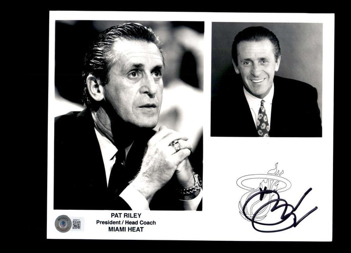 Pat Riley Beckett BAS Signed  8x10 Photo Autograph Miami Heat
