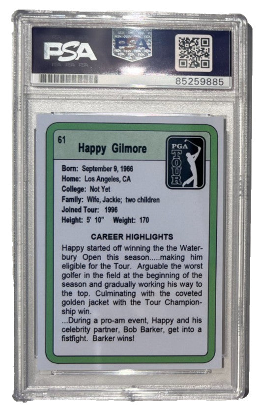 ADAM SANDLER SIGNED HAPPY GILMORE CARD GOLF PUTTER AUTO PSA DNA !