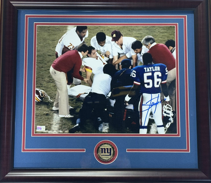 Lawrence Taylor Signed 11x14 Framed Photo Theismann Sack Giants Auto HOF Steiner