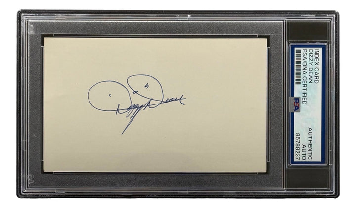 Dizzy Dean Signed Index Card St. Louis Cardinals PSA/DNA