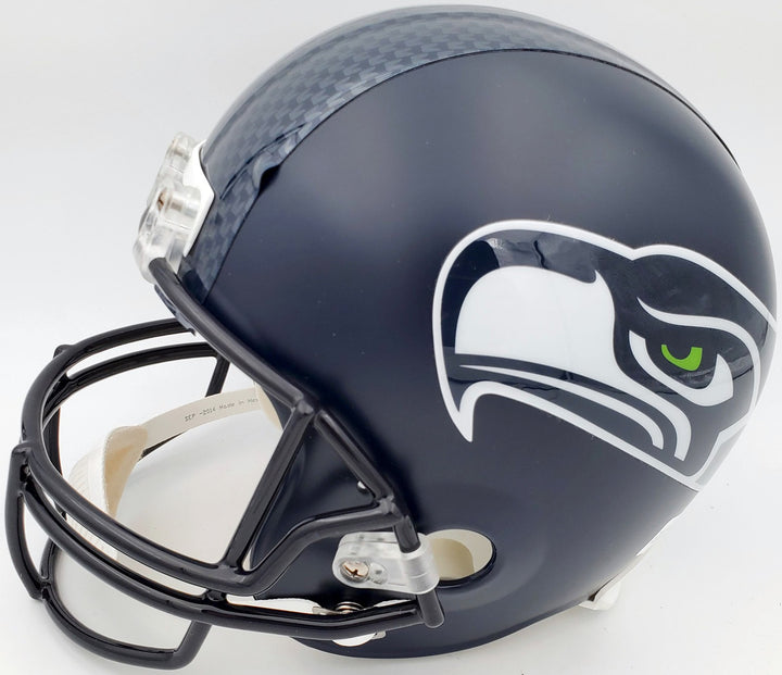 Russell Wilson Signed Seattle Seahawks Full Size Replica Helmet In Green RW Holo