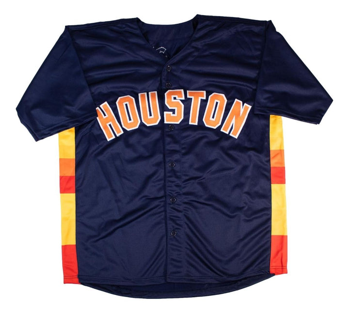 Jeremy Pena Houston Signed Navy Baseball Jersey BAS