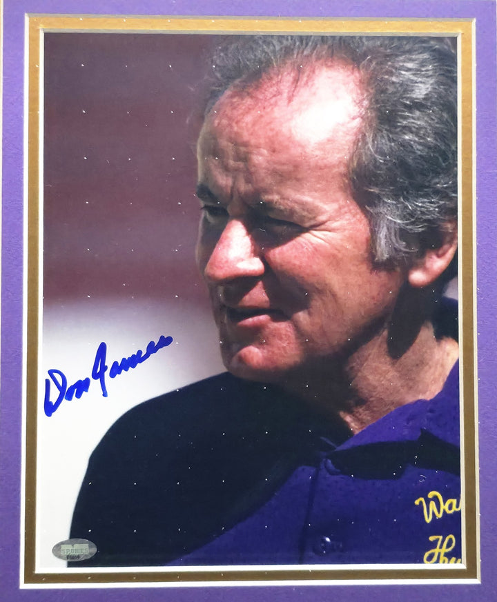 Don James Autographed Framed 8x10 Photo Washington Huskies MCS Holo #88809
