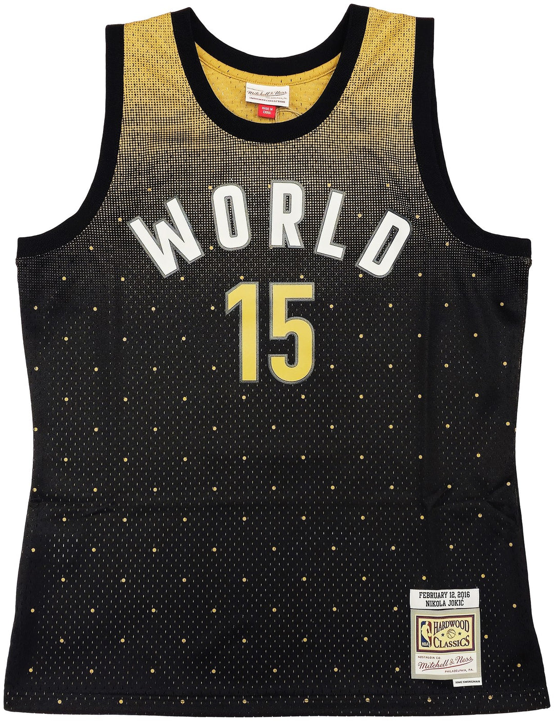 Nuggets Nikola Jokic Auto Black Mitchell Ness HWC Swingman 2016 ASG Jersey L JSA