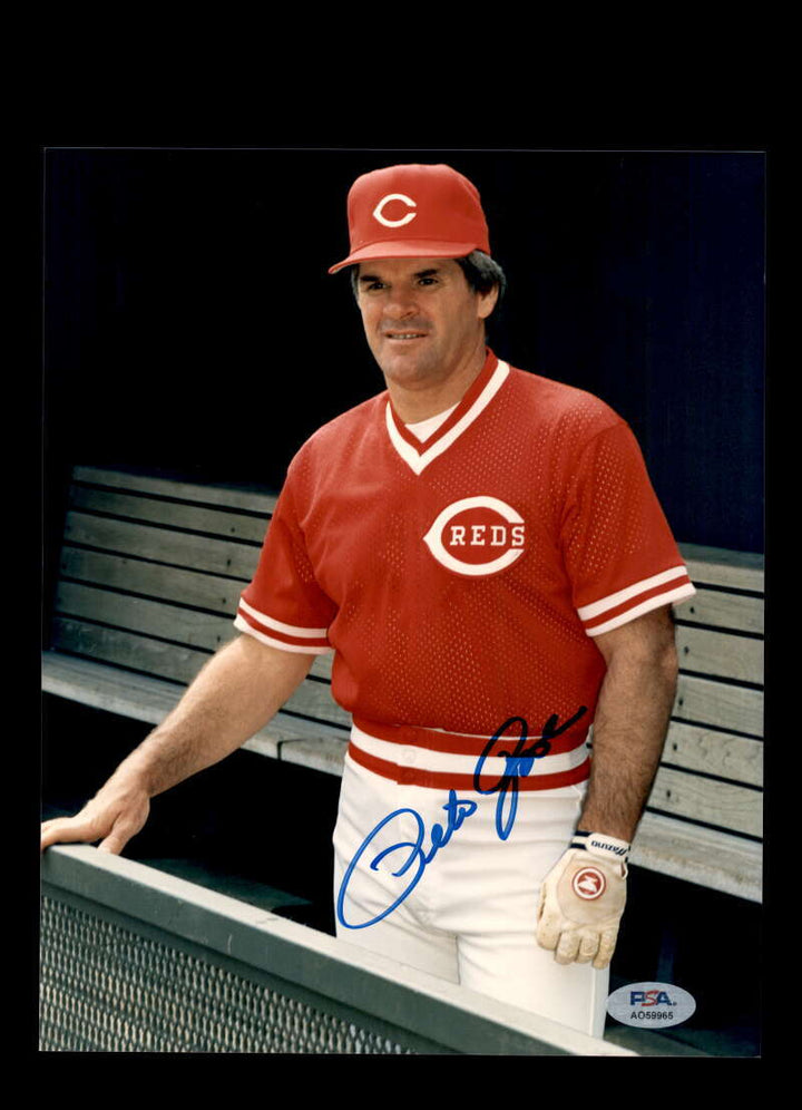 Pete Rose PSA DNA Signed 8x10 Photo Autographed Reds