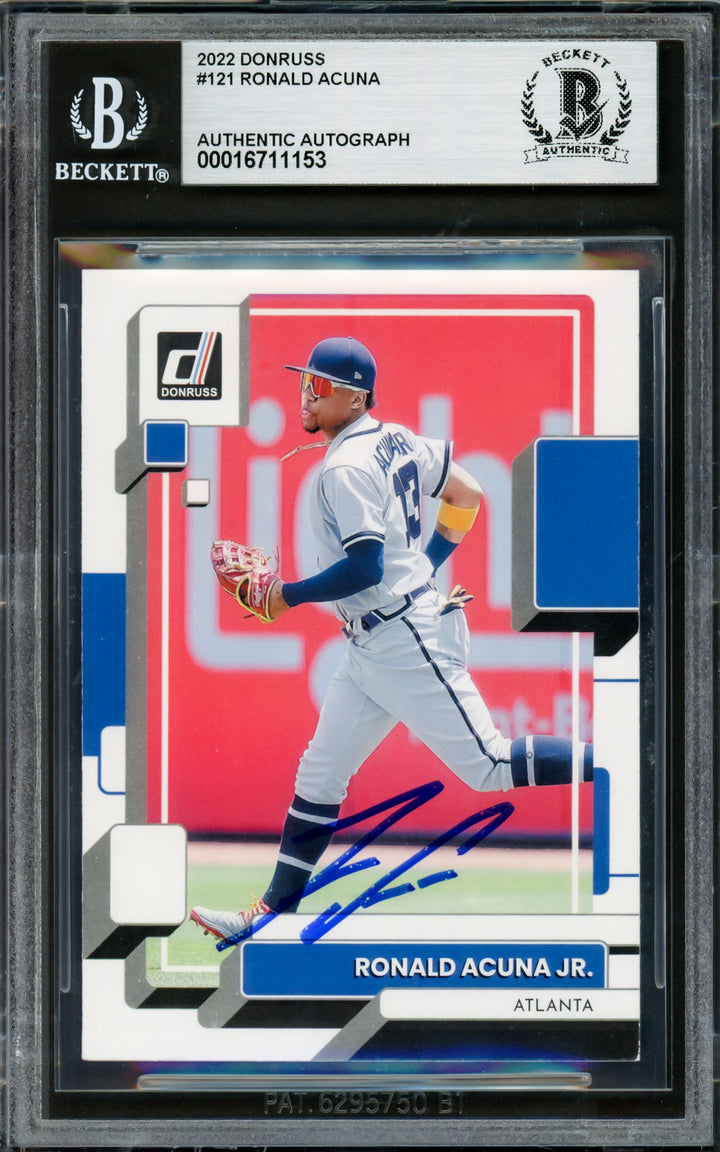 Ronald Acuna Jr. Auto 2022 Donruss Variations Card 121 Braves Beckett #16711153