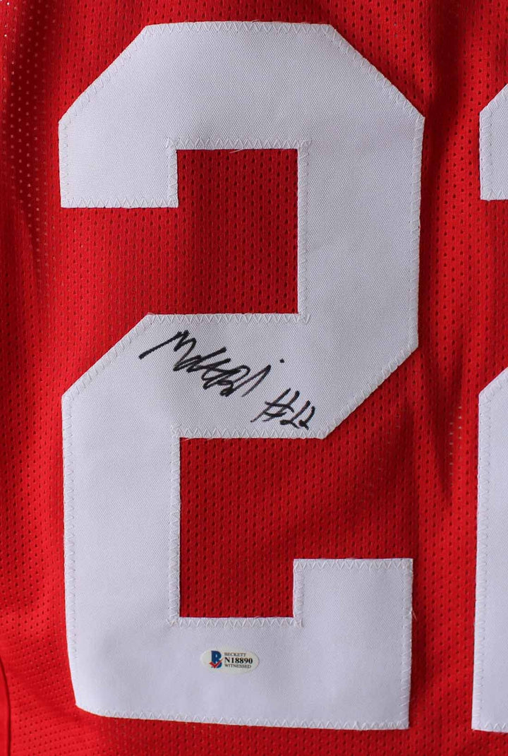 Matt Breida Autographed/Signed Pro Style Red XL Jersey BAS 23990