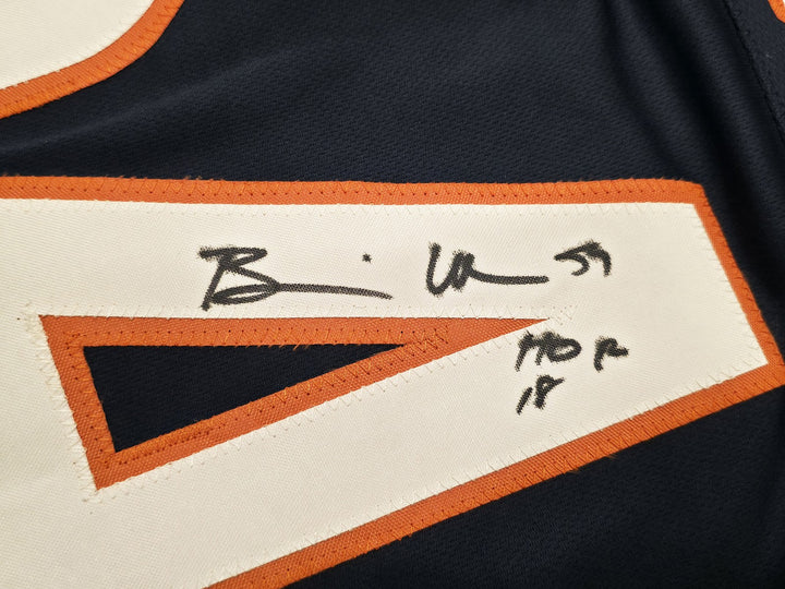 Chicago Bears Brian Urlacher Signed Blue Jersey "HOF 18" Beckett BAS Witness