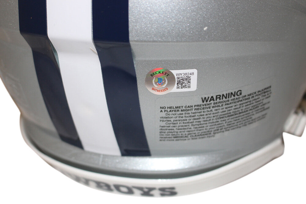 Roger Staubach & Tony Dorsett Signed Authentic Speed Helmet HOF Beckett 39004