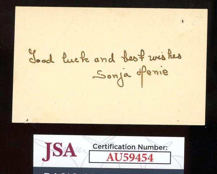 Sonja Henie JSA Coa Signed Album Page Cut Autograph