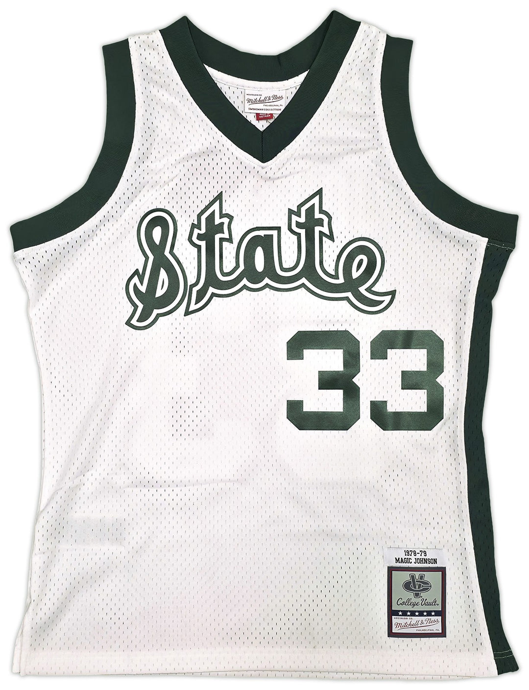 Michigan State Magic Johnson Auto Mitchell Ness 1978 College Jersey L Beckett
