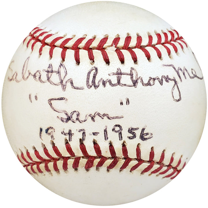 Sam Mele Signed NL Baseball Washington Senators, Twins Full Name Beckett