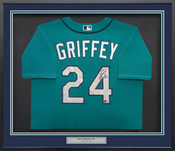 Mariners Ken Griffey Jr. Signed Framed Teal Nike Jersey "HOF 16" Beckett Wit